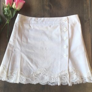 Vintage 90s bebe white lace mini skirt
